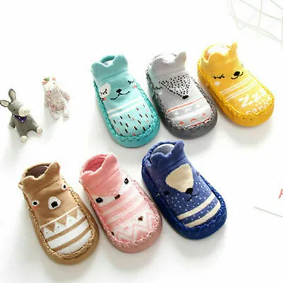 £3.32 • Buy Cotton Newborn Baby Kids Toddler Anti-Slip Socks Slipper Winter Shoes Warm Boots