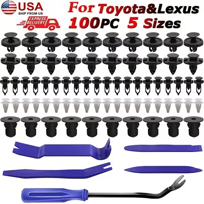 100Pcs For TOYOTA LEXUS Fasteners Trim Panel Clips Push Pin Fender Bumper Tool • $7.76