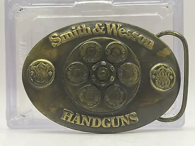 Vintage 1989 SMITH & WESSON HANDGUNS Belt Buckle Bergamot Foundry B-300 • $24.99