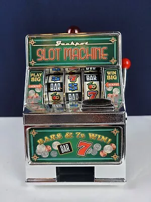 Vintage Jackpot Slot Machine Bar 7- Coin Bank Savings Bank 8  Tall Lights Up • $17.11