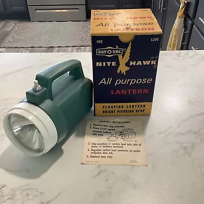 Vintage Ray-O-Vac No. L295 Teal Weatherproof 6V Floating Lantern Flashlight NIB • $25