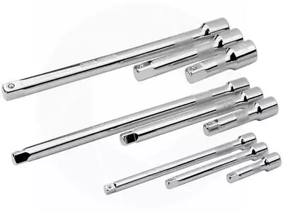 9pcs Square Drive Crv Socket Ratchet Wrench Extension Short Medium Long Bar Set • $26.99