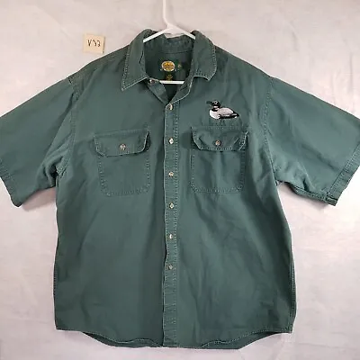 Cabela's  Thick XL Embroidered Duck Green Short Sleeve Shirt • $18.99