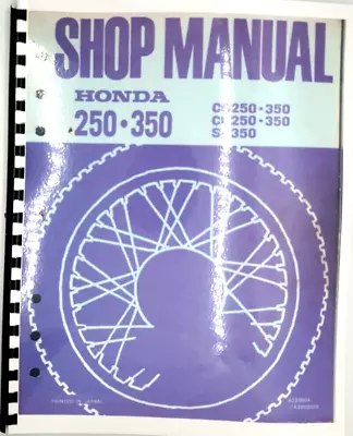 Service Manual 68-74 Honda CB250 CB350 CL250 SL350 CL350 COMB BOUND • $30