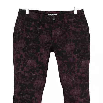 CAbi Skinny Jegging Purple Black Camo Mid Rise Jeans Womens Size 6 X 29.5  • $9.50