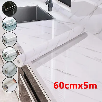 £9.49 • Buy 5M Kitchen Bathroom Tile Marble Wallpaper Waterproof Self-adhesive Wall Sticker