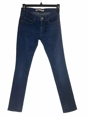 J Brand Womens Slim Skinny Jeans Blue Dark Wash Denim Low Rise 24 910BDE • $19.99