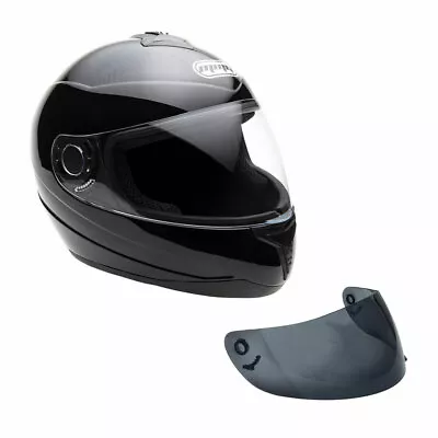 MMG Motorcycle Full Face Helmet DOT Street Legal Solid Gloss Black LARGE • $50.90