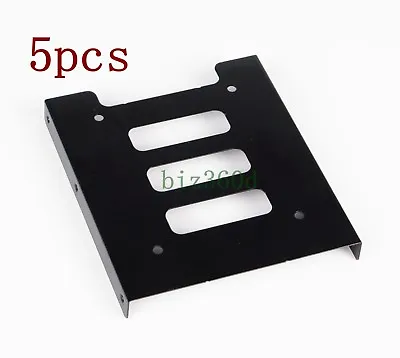 $19.95 • Buy 5x SSD Holder 2.5inc To 3.5inch Black Metal Mounting Adapter Bracket Hard Drive