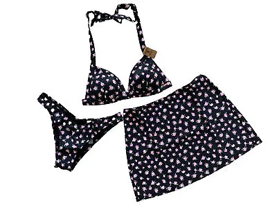 Victoria's Secret PINK Push Up Bikini Set Top Bottom & Skirt 3pc Swim Floral • $44