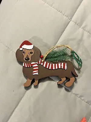 Dachshund Ornament Reindeer Puppy Christmas Hat Scarf Weiner Dog Tree Ornament • $13.76