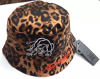 ED HARDY Panther Leopard Print UNISEX Bucket Hat REVERSIBLE NEW AUTHENTIC • $19.99