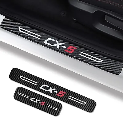 Carbon Fiber Door Sill Guard Scuff Pad Cover Set For Mazda CX5 CX-5 • $44.99