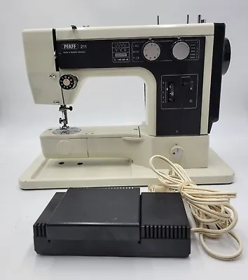 Vintage Pfaff 211 Sewing Machine Made In Western Germany  Tested W/Video • $365