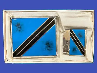 Vintage Art Deco Cigarette Case With Matching Lighter IOB Unused Brother Japan • $69.95