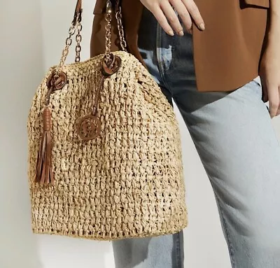 Dune London ‘Destinations’ - Medium Raffia Shoulder Bag Barely Used • £65