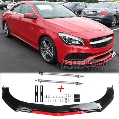 Front Bumper Lip Splitter Body Kit Accessories For Benz Cla250 200 180 35 45 AMG • $90.46