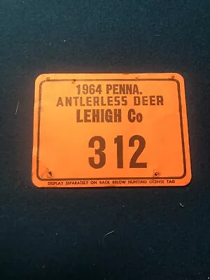 1964 Lehigh County PA Antlerless Deer Hunting License • $25