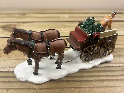 2004 Lemax Christmas Tree Wagon 43451 Caddington Village Horse Cart • $13.99