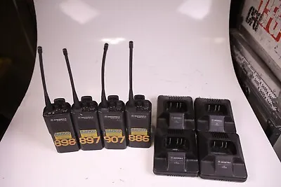 Lot Of 4 Motorola GP300 Two Way Radio W/ Docks Batteries No Chargers • $125.99