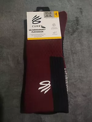 Under Armour Curry UA Armourdry Playmaker Athletic Socks Size Large 8.5 - 13 • $18.99