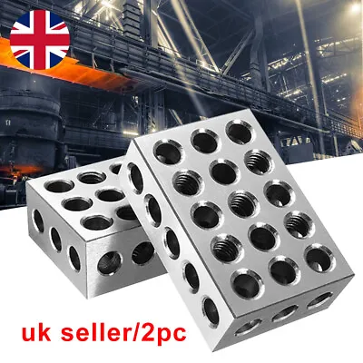 23Holes 1 2 3'' Blocks Precision 0.0002'' Engineer Ground Hardened Milling Tool • £17.59