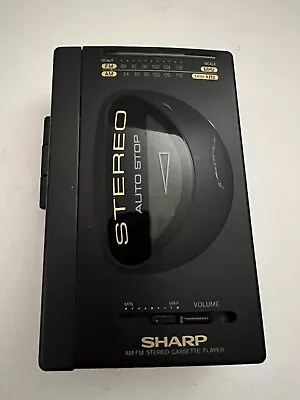 Vintage Sharp AM/FM Stereo Cassette Player Auto Stop JC-150 W/ Belt Clip 5.35 L • $22.99