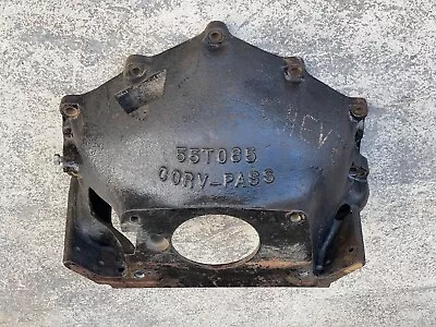 🔥 VINTAGE Chevy Corvette-Pass 55 To 65 Scattershield STEEL Cast Bell Housing 🔥 • $95