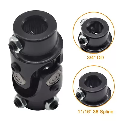 11/16  36 Spline X 3/4  DD Steering U Joint Coupler Single Black Universal Shaft • $20.79