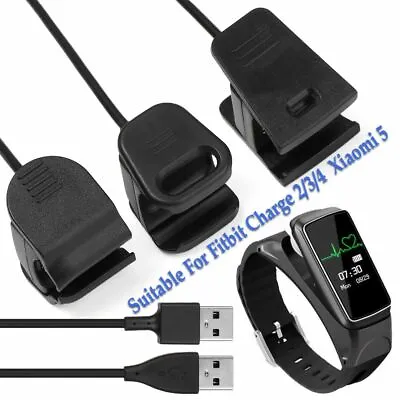 $4.65 • Buy Fitbit Charge 2/3/4 Xiaomi 5 Smart Accessories USB Charging Cable Clip Charger