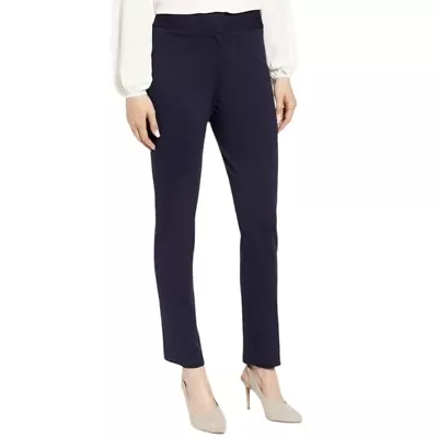 Vince Camuto Women's Size 2P Ponte Knit Ankle Pants Navy Straight Leg Mid Rise • $16