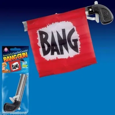 Bang Gun With Flag - Clown Halloween Prop Magic Toy Red Pistol Gag Joke Funny • $6.99