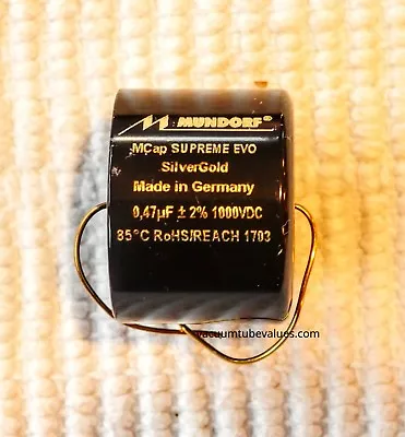 Mundorf MCap 1000 VDC SUPREME EVO Silver Gold Cap Capacitor 0.47uf 0.47 .47  Uf  • $44.95