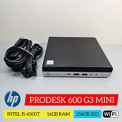 HP ProDesk 600 G3 Mini I5-6500T 256GB NVMe SSD 16GB RAM Win 11 Pro WiFi PC • $109.99