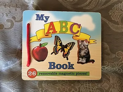 Vintage Melissa & Doug Wooden My ABC Book W/Removable Magnet Puzzle Pieces • $21.99