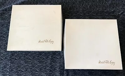 Vintage White Empty Marshall Field's Square Gift Boxes With Gold Logo Tissue • $6