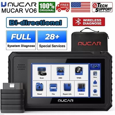 MUCAR VO6 Bidirectional Car OBD2 Scanner Diagnostic Scan Tool Key ECU Coding • $214.99