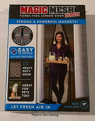 Magic Mesh Black Hands-Free Magnetic Screen Door Deluxe NEW Great For Pets Too! • $14.99