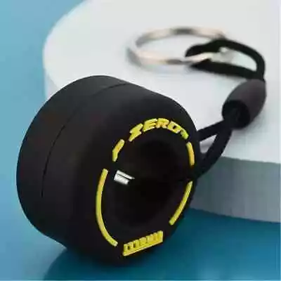F1 Formula 1 Racing Car Wheel Keyring Tyre Keychain Yellow Medium Compound • £3.99