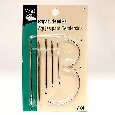 Dritz Repair Needles 7 Ct For Sail Sacks Canvas Carpet Leather Upholstery • $5.49