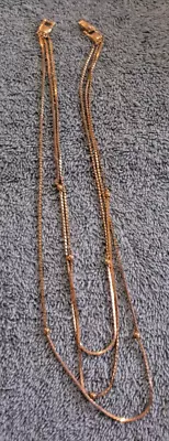 Vintage Monet Triple Strand Goldtone Chains Necklace • $3.79