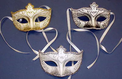 Glitter Masquerade Ball Mask Unisex Adult Venetian Fancy Dress New Years Party • £5.25