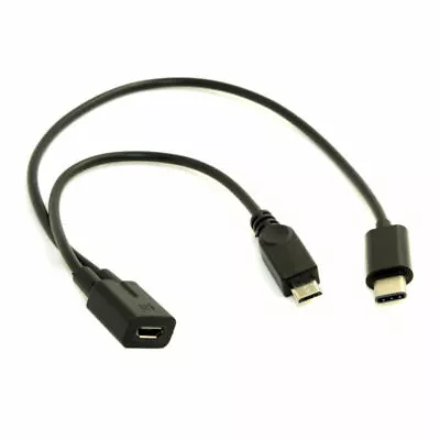 Micro USB Female To Type-C USB-C & Micro USB Male Splitter Extension Cable • $7.99