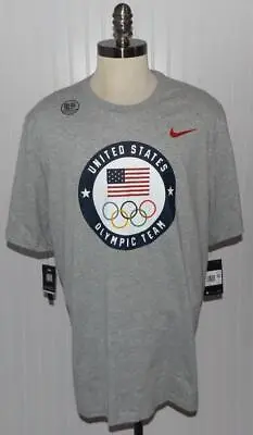 NWT Men's XXLT Nike USA Olympic Team Training Performance T Shirt Gray Flag NEW • $13.12