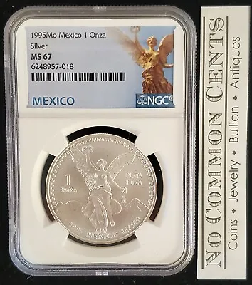 1995 Mo Mexico Silver Onza Libertad 1oz NGC MS67 ~ Semi Key Date • $89.99