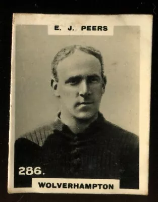 £5 • Buy Tobacco Card, Pinnace, FOOTBALLERS, 1922,KF Type 1B,EJ Peers,Wolverhampton,#286a