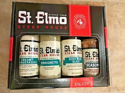 St. Elmo Steak 4 Pack- Dry Seasoning Root Beer Glaze Vinaigrette & Horseradish • $24.99