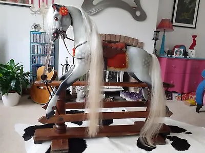 Antique Ayres Rocking Horse 44 Inches High • £1850