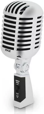 Pyle PDMICR42SL Classic Retro Vintage-Style Dynamic Vocal Microphone (Silver) • $44.22