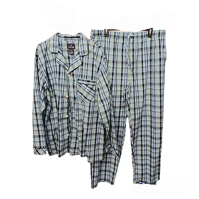 $29.99 • Buy Stafford Men's Blue Plaid Pajama Set-XLT